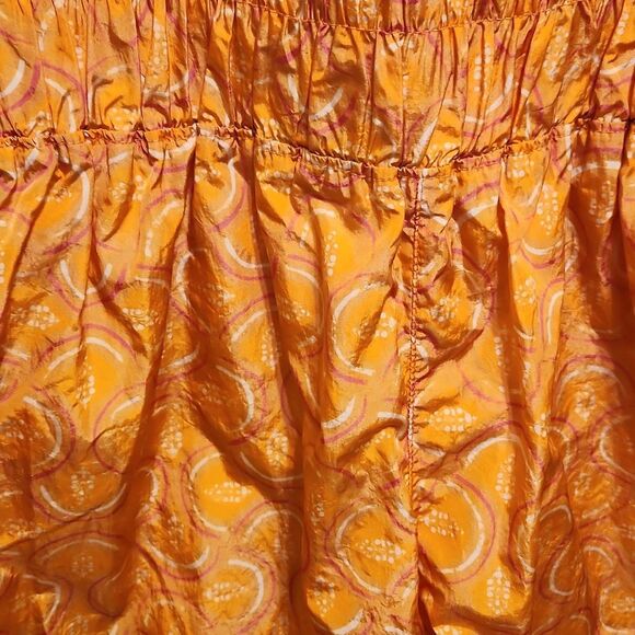 Free People Movement "The Way Home" Orange Print High-Waisted Shorts Size XL - Picture 2 of 8